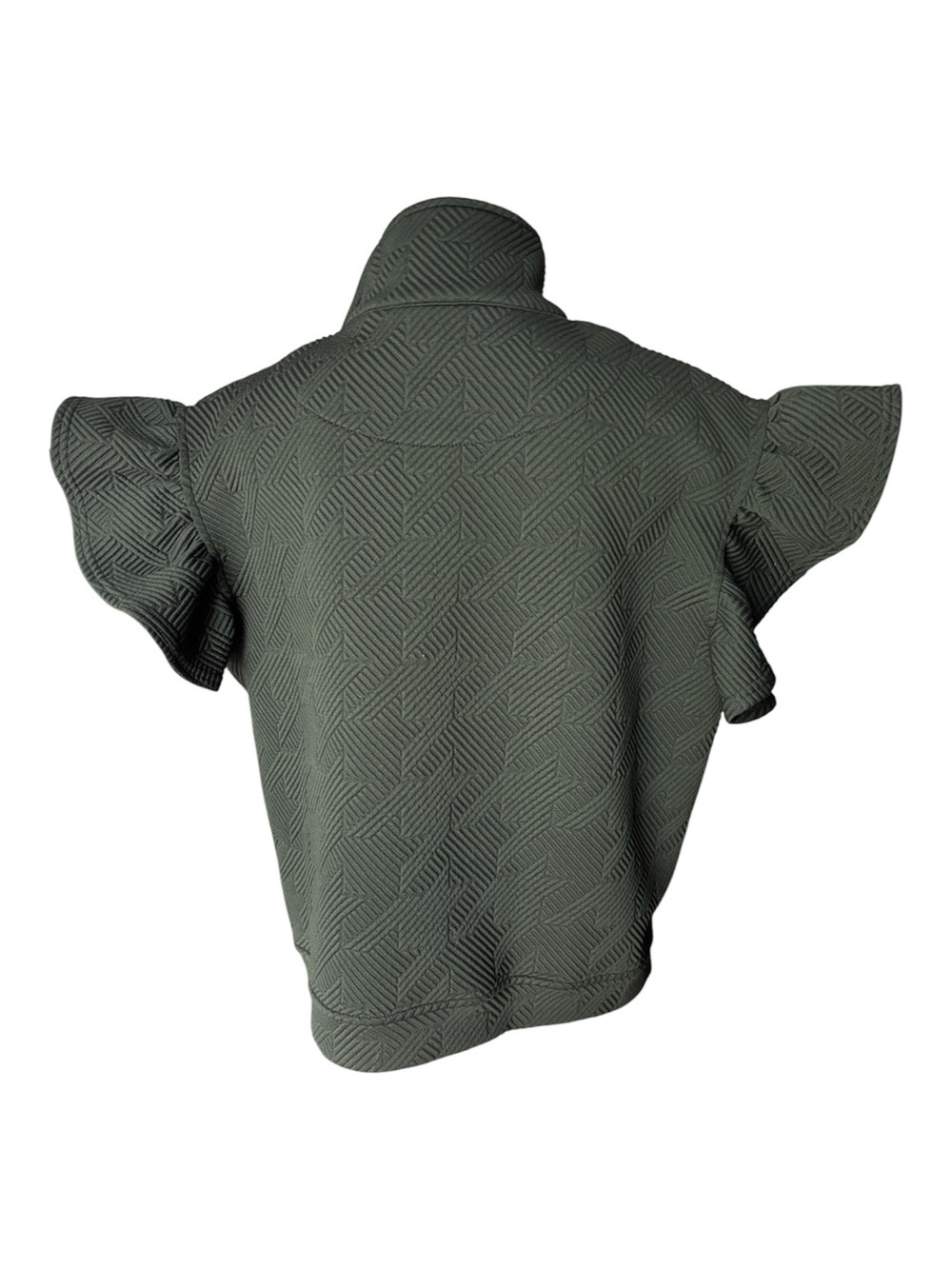 SSYS THE LABEL Black Textured Zip-Neck Women's Top - Picture 3 of 5